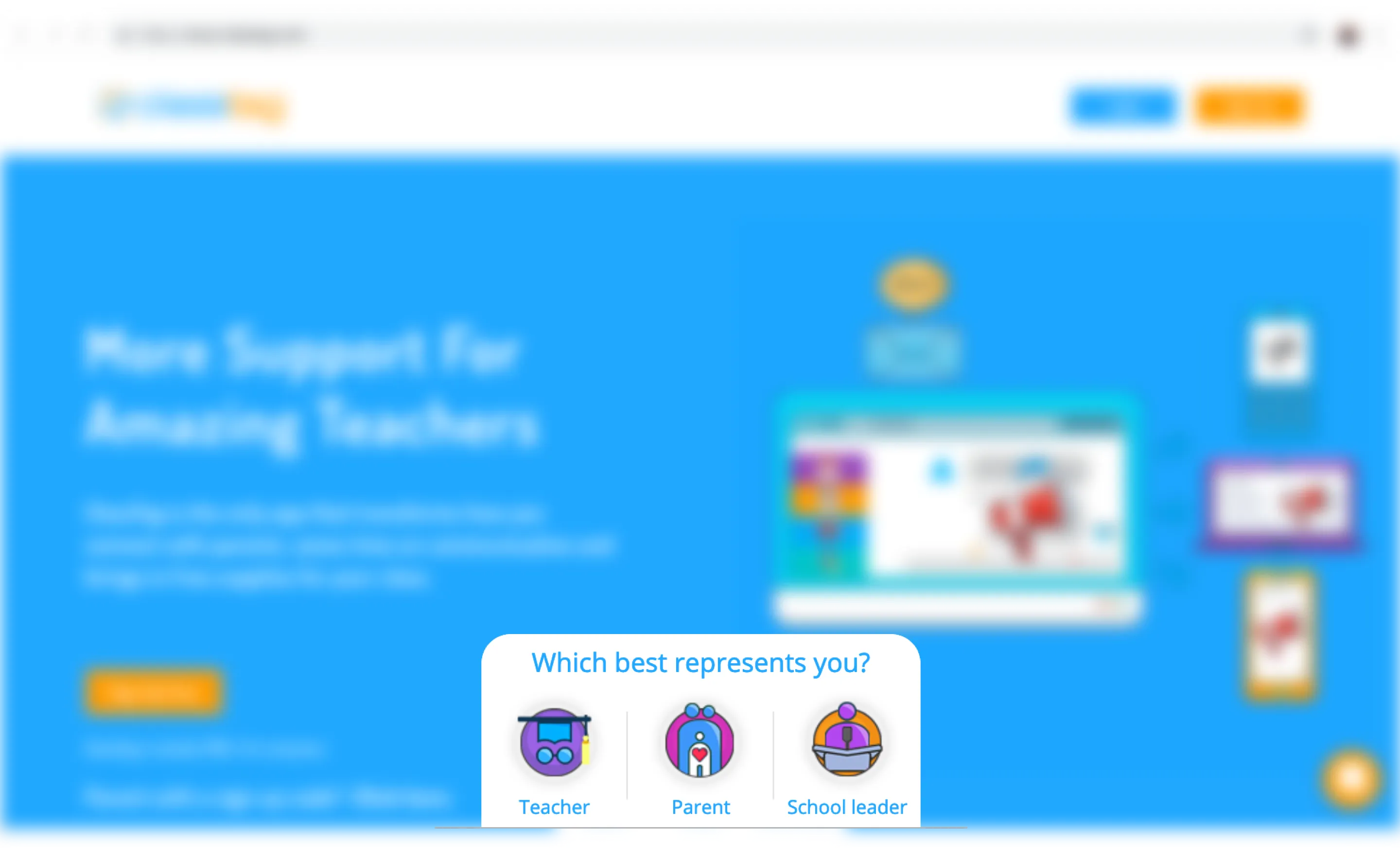 Classtag-self-segmentation homepage-blurred